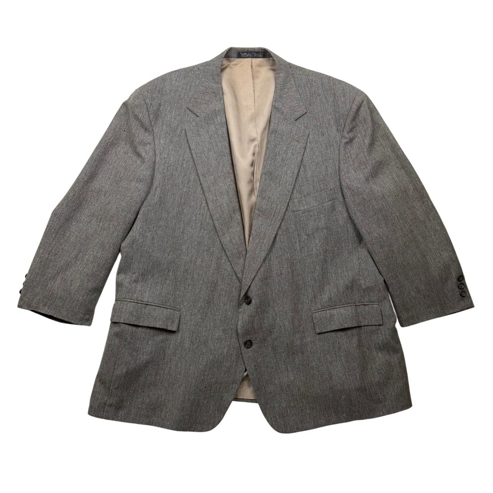Vintage 80s Christian Brooks Gray Flecked Tweed Blazer Sport Coat XL 46